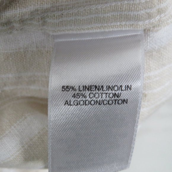 Concepts* Claiborne Men's Short Sleeve Button Down Shirt~ Size XL(Tan/White) - Picture 8 of 11